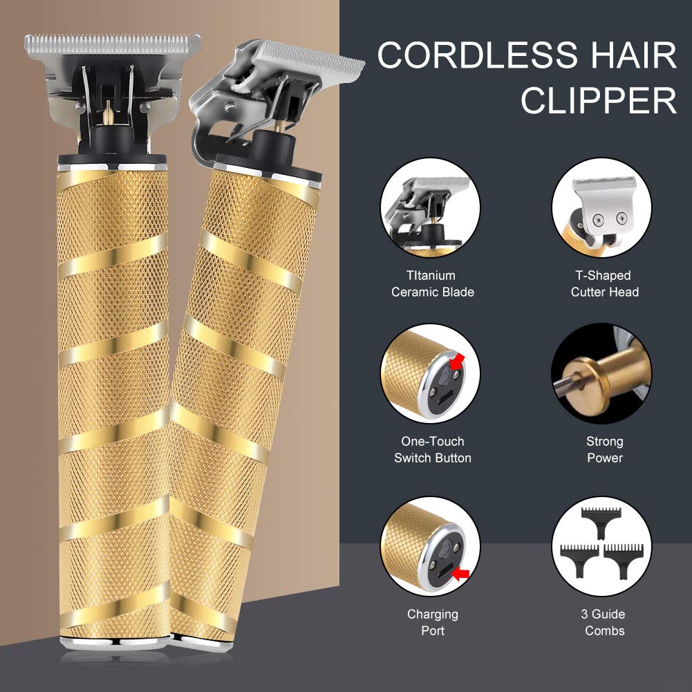 SURKER Electric Pro Li Clippers Barber Accessories Grooming Waterproof Rechargeable Cordless Close Cutting T-Blade Trimmer Hair Clippers Beauty and Personal Care SURKER