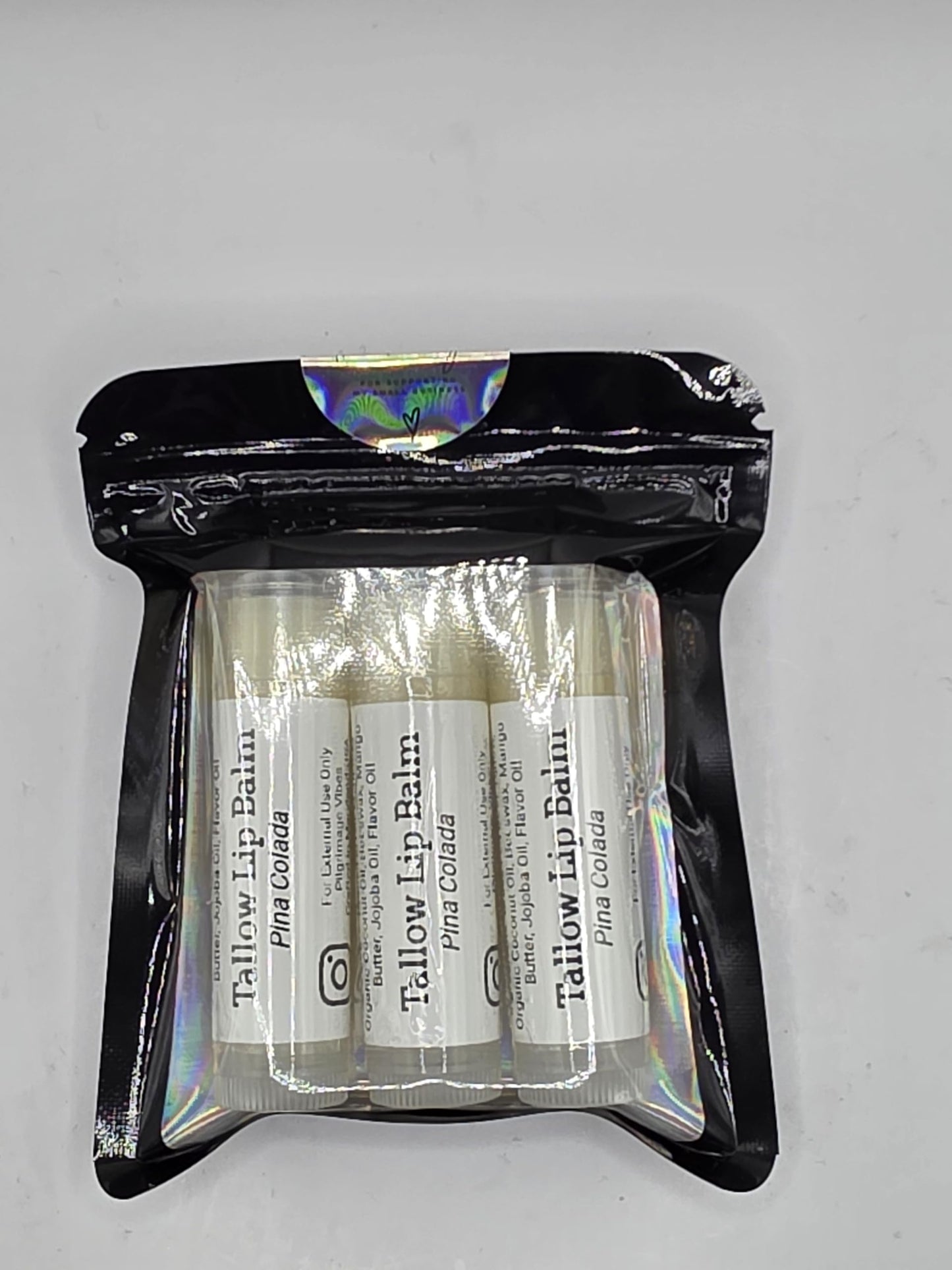 Tallow Lip Balm (3 Pack) (Pina Colada) Handmade Grass Fed Beef Tallow Lip Balm with Nourishing Oils Beauty and Personal Care Pilgrimage Vibes