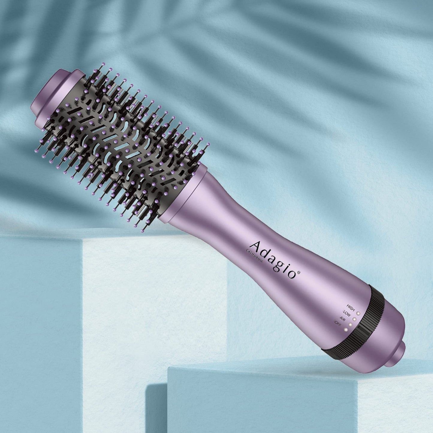 Adagio California 2-inch Blowout Brush: 2-in-1 Hot Air Brush Styler and Dryer - Negative Ion Round Brush - Hair Dryer Brush with Straightener Function Beauty & Personal Care Adagio California