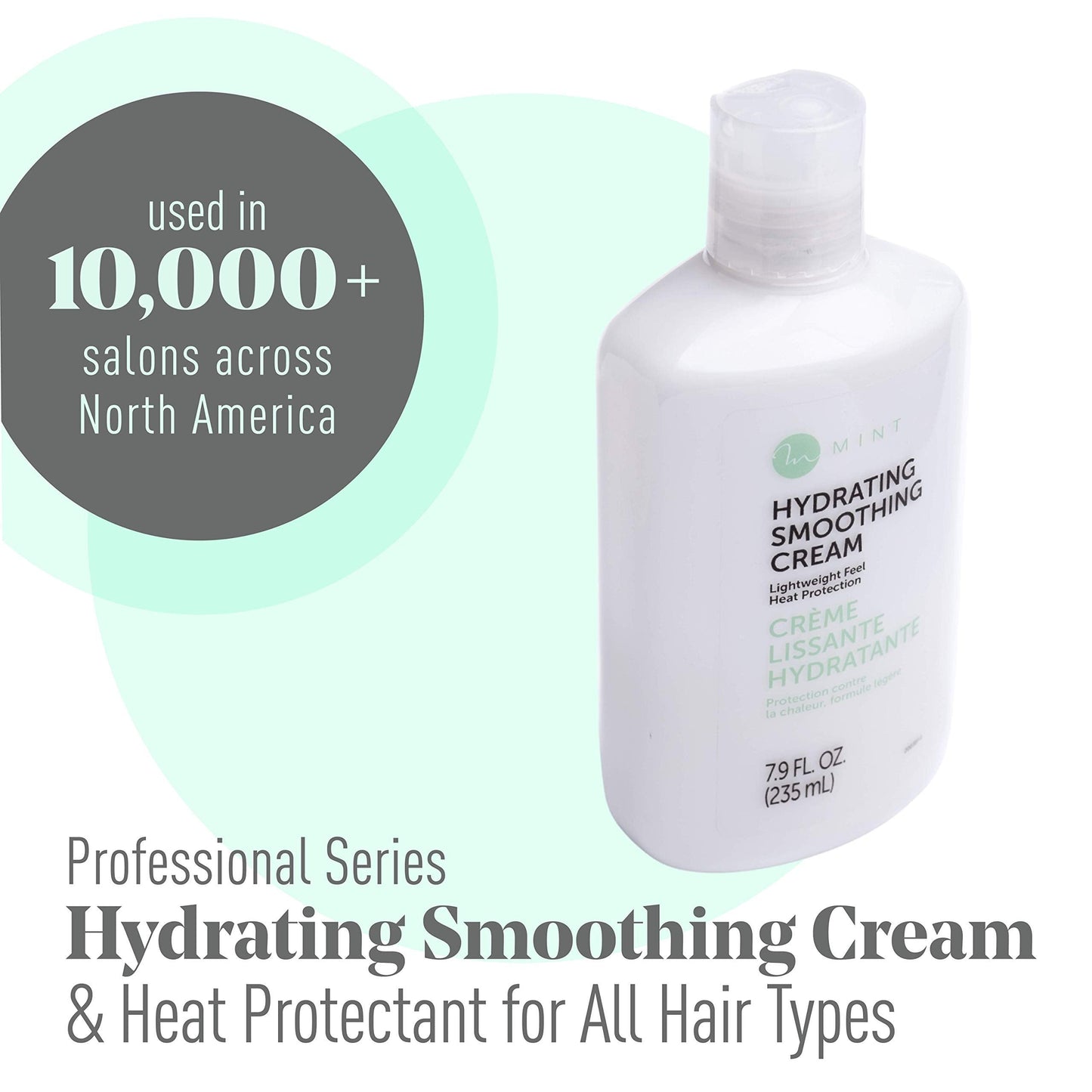 MINT Professional Series Hydrating Heat Protectant for Hair Extremely Light Weight Hair Smoothing Cream with Frizz Control for Damaged, Curly or Beauty & Personal Care MINT