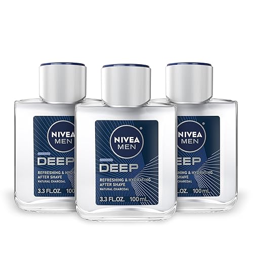 NIVEA Men DEEP Refreshing and Hydrating After Shave with Natural Charcoal, Aftershave Lotion for Men Soothes Shave Irritation, Vanilla and Bourbon Beauty & Personal Care NIVEA MEN