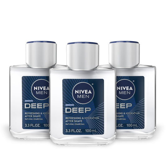 NIVEA Men DEEP Refreshing and Hydrating After Shave with Natural Charcoal, Aftershave Lotion for Men Soothes Shave Irritation, Vanilla and Bourbon Beauty & Personal Care NIVEA MEN
