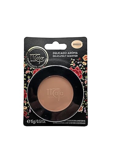 Maja Pressed Compact, Creme Powder for Flawless Uniform Coverage, Skin Matte, Without Shine, Long Lasting Effect, Pressed Powder with Mirror, Arabesco Beauty & Personal Care Maja