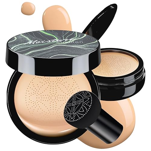 Mushroom Head Air Cushion CC Cream - Tattoo Cover up BB Cream Foundation Makeup Moisturizing Concealer Long-Lasting, Cushion Foundation Full Coverage Beauty & Personal Care Ursoulney