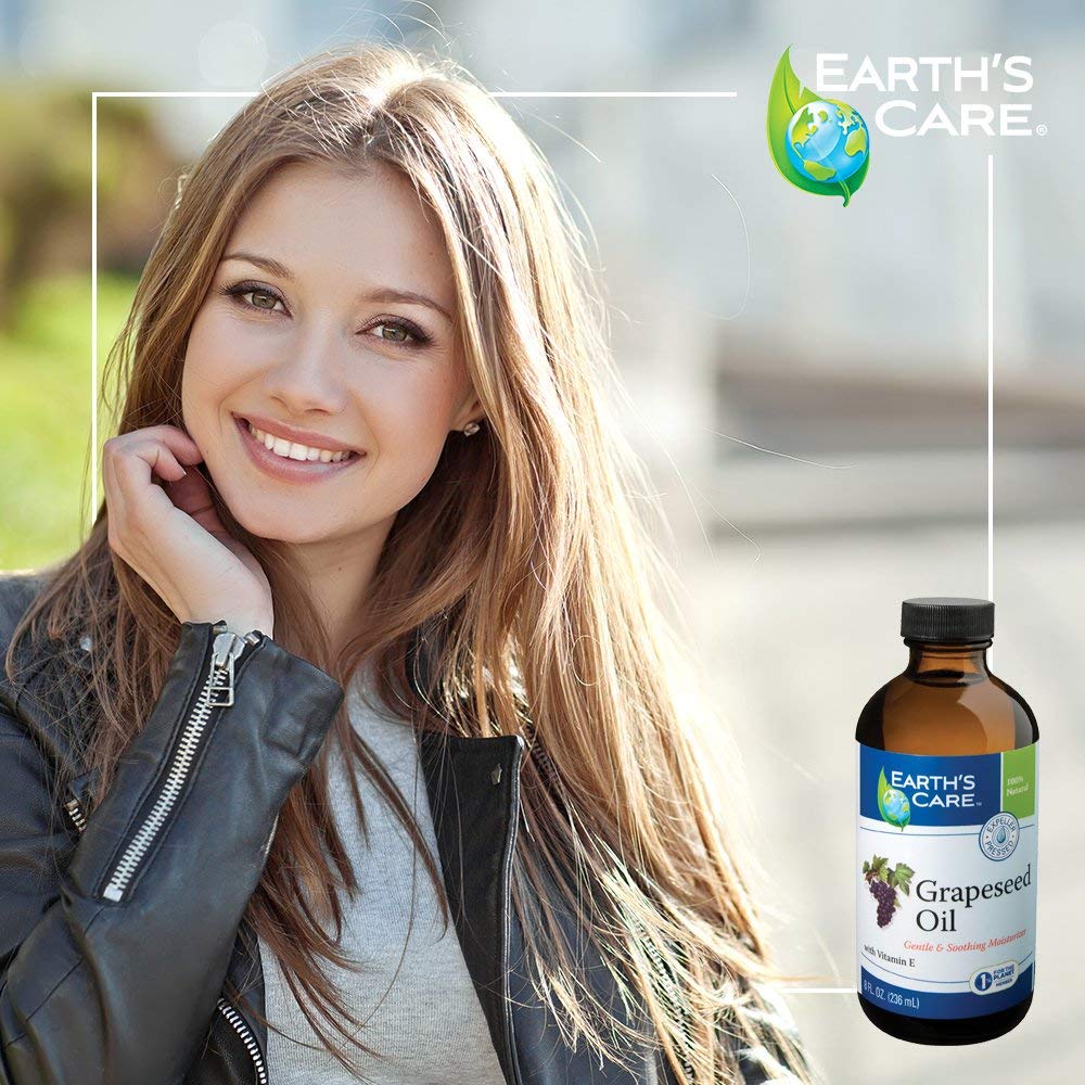 Earth’s Care Grapeseed Oil - Natural Expeller Pressed Grapeseed Oil for Skin and Hair - Lightweight Body Oil for Dry Skin 8 FL. OZ. Beauty & Personal Care Earth's Care