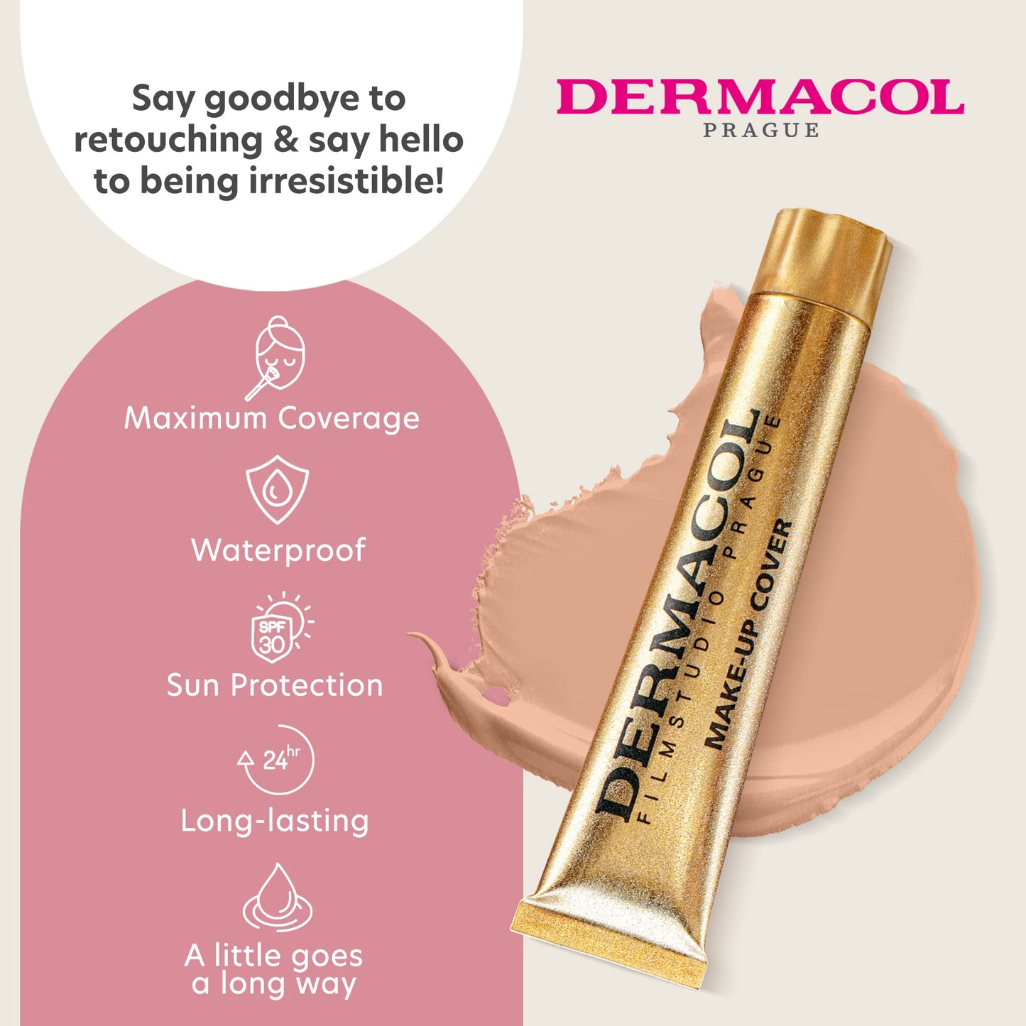 Dermacol - Full Coverage Liquid Matte Foundation, with SPF 30, Waterproof, for Oily Skin, Acne, & Under Eye Bags, Long-Lasting Makeup Products, 30g Beauty & Personal Care Dermacol