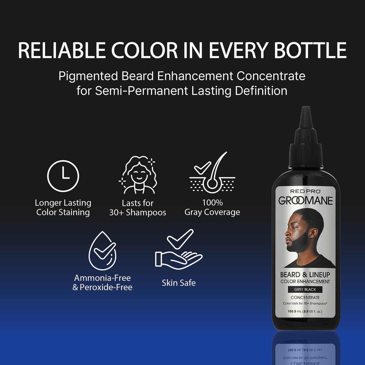 RED Pro GROOMANE Beard & Lineup Color Enhancement for Airbrush, Natural Semi-Permanent Barber Beard Dye, Long-Lasting Gray Coverage, Men Hairline Beauty & Personal Care RED Pro