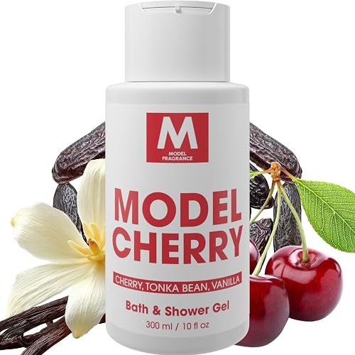 Model Cherry Gourmand Body Gel | Cherry, Tonka Bean, and Vanilla Scented | Hydrating, Nourishing, and Refreshing Shower Gel | Scented Spa Products | Beauty & Personal Care MODELFRAGRANCE