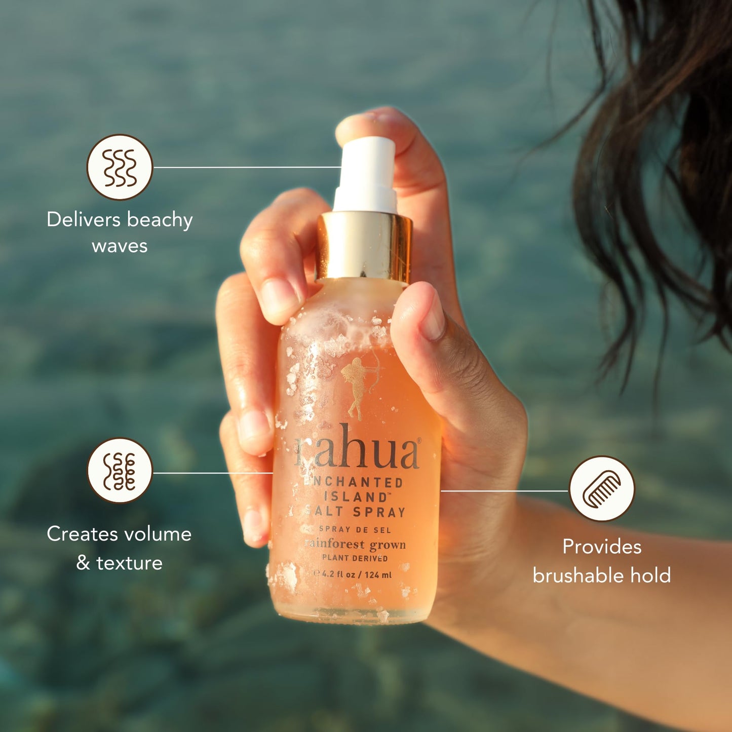Rahua Enchanted Island Salt Spray, Vegan Texturizing Beach Waves Spray, Made with Sea Salt, Passion Fruit, Aloe, Morete Oil & Guayusa, Styling Mist Beauty & Personal Care Rahua