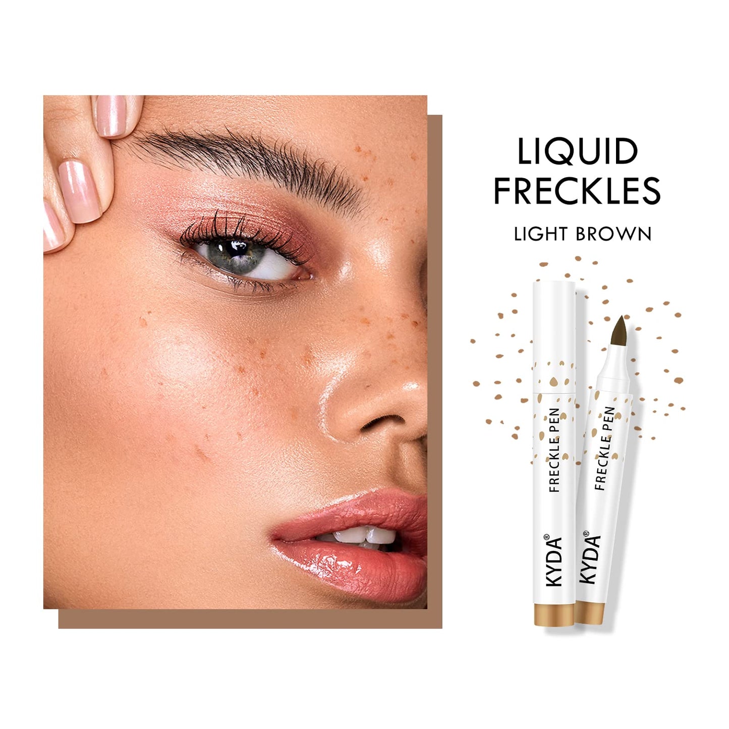 KYDA 2 Colors Freckle Pen,Natural Lifelike Freckle Makeup, Waterproof Longlasting Soft Dot Sopt Pen, Sunkissed Makeup-Dark Brown&Light Brown Beauty & Personal Care KYDA