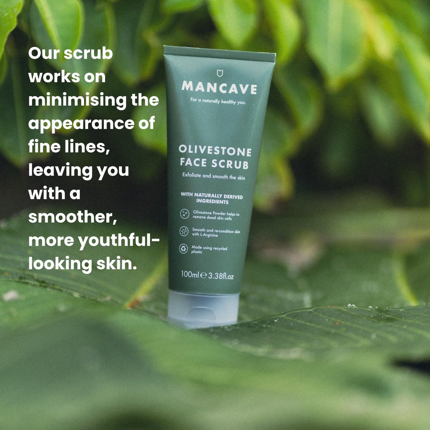 ManCave Natural Olivestone Face Scrub 100ml Beauty & Personal Care ManCave