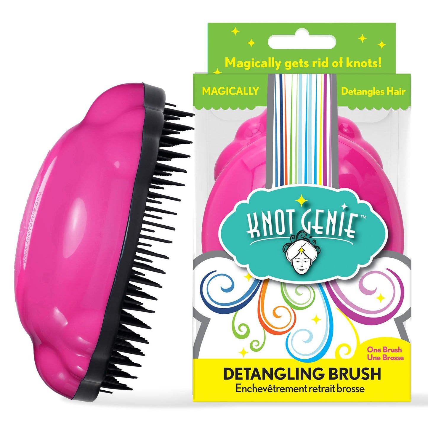 Knot Genie Detangling Hair Brush for Kids (Fairy Pink) | Perfect Detangling Brush for Curly Hair, Gently Separate Tangles, Leaves Hair Smooth Beauty & Personal Care Knot Genie