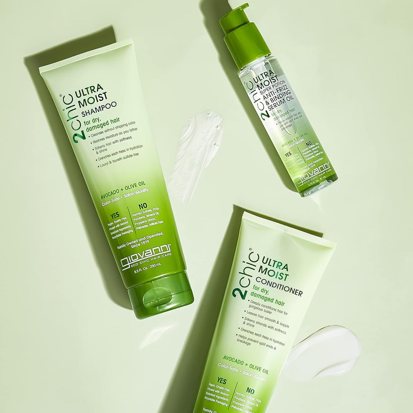 GIOVANNI 2chic Ultra-Moist Super Potion - Anti Frizz Binding Serum, Prevents Split Ends, Avocado & Olive Oil, Aloe Vera, Shea Butter, Botanical Beauty & Personal Care GIOVANNI