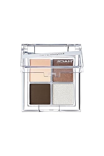 JOAH Simplifeyed Quad Eyeshadow Palette - 4 Highly Pigmented Shades in Matte & Shimmer Finishes - Long-Lasting, Blendable, Vegan Eye Shadow Compact… Beauty & Personal Care JOAH Beauty