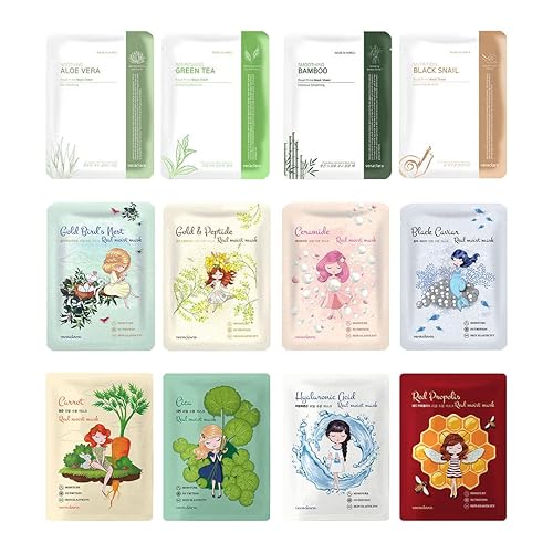 Veraclara] Facial Face Mask | Korean Skin Care Mask… (12COMBO) Beauty & Personal Care Veraclara