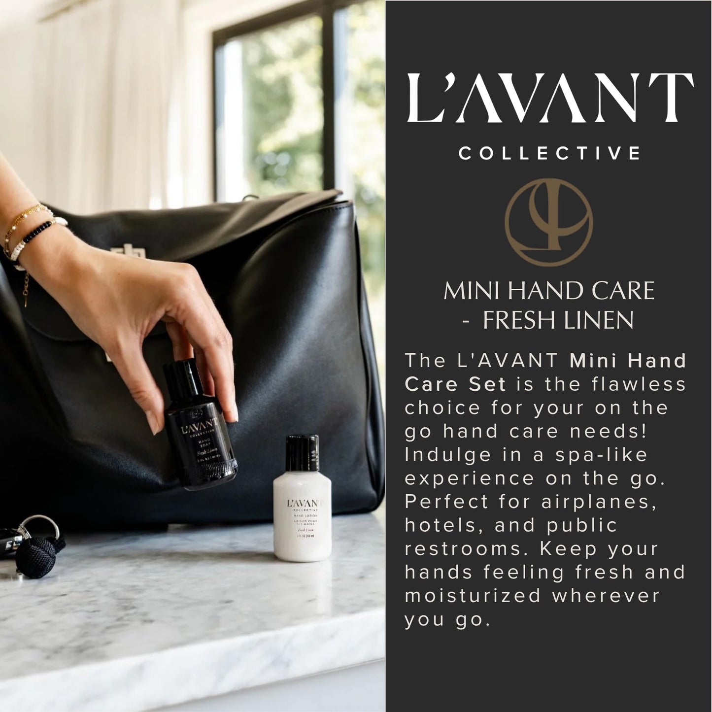 Mini Hand Care Set, Hand Soap + Hand Lotion Fresh Linen Beauty & Personal Care L'AVANT Collective