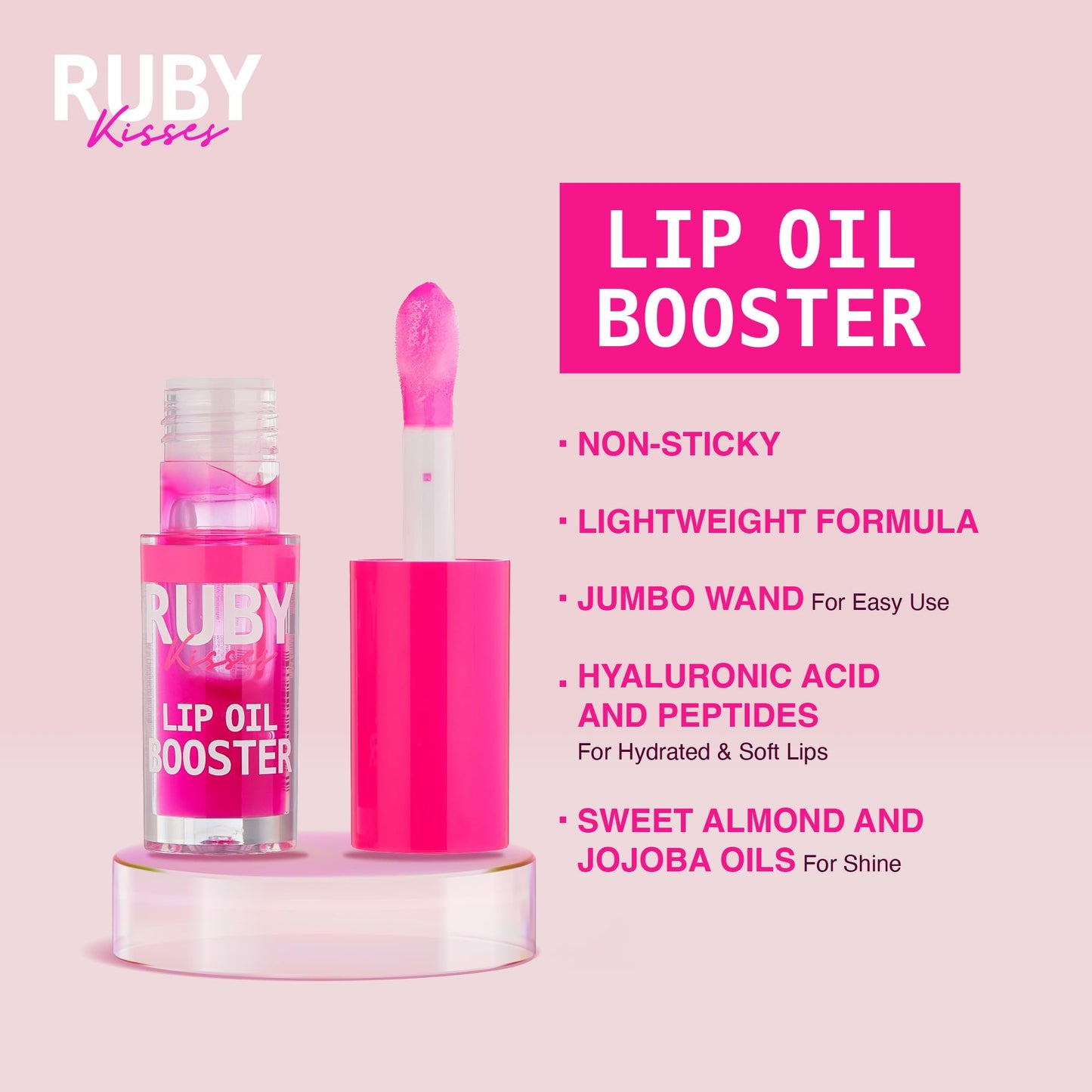 Ruby Kisses Lip Oil Booster, Hydrating Lip Gloss with Nourishing Natural Oil Blend, Jumbo Wand for Easy Application, Non-Sticky Formula Beauty & Personal Care Ruby Kisses