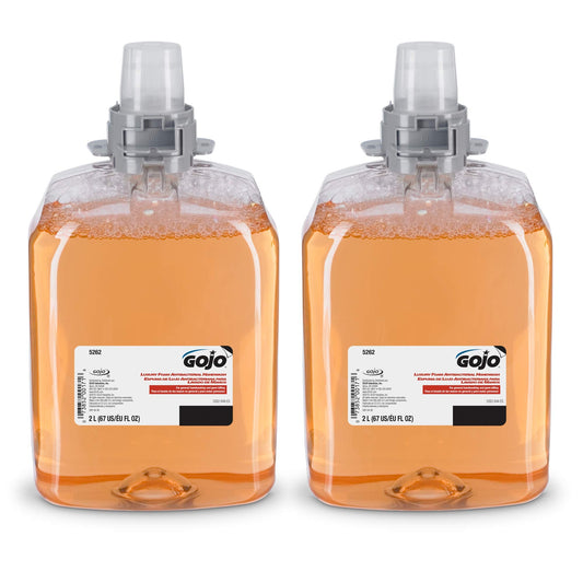 GOJO Luxury Foam Antibacterial Handwash, Fresh Fruit Fragrance, 2000 mL Foam Hand Soap Refill FMX-20 Push-Style Dispenser (Pack of 2) - 5262-02 Beauty & Personal Care GOJO