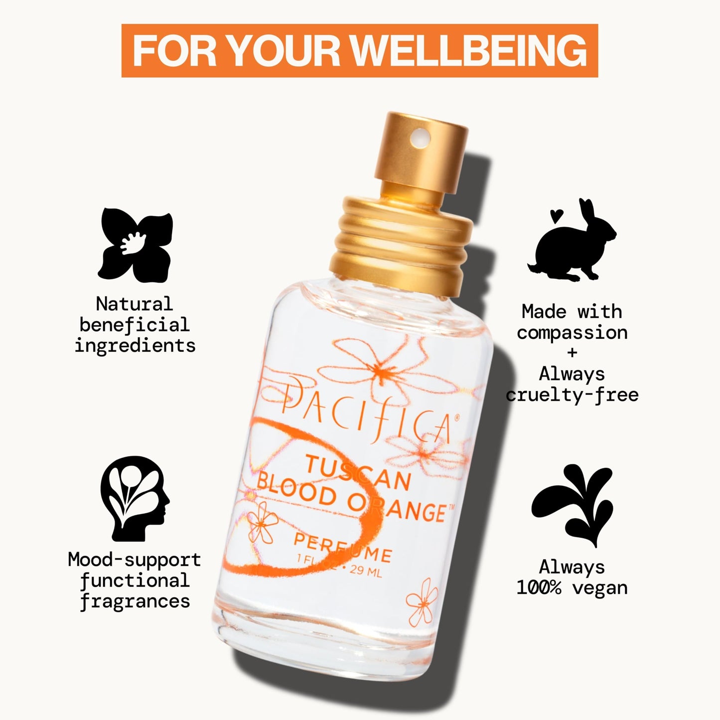 Pacifica Tuscan Blood Orange Perfume Spray for Women - Vegan, Cruelty-Free, Made in USA Beauty & Personal Care Pacifica
