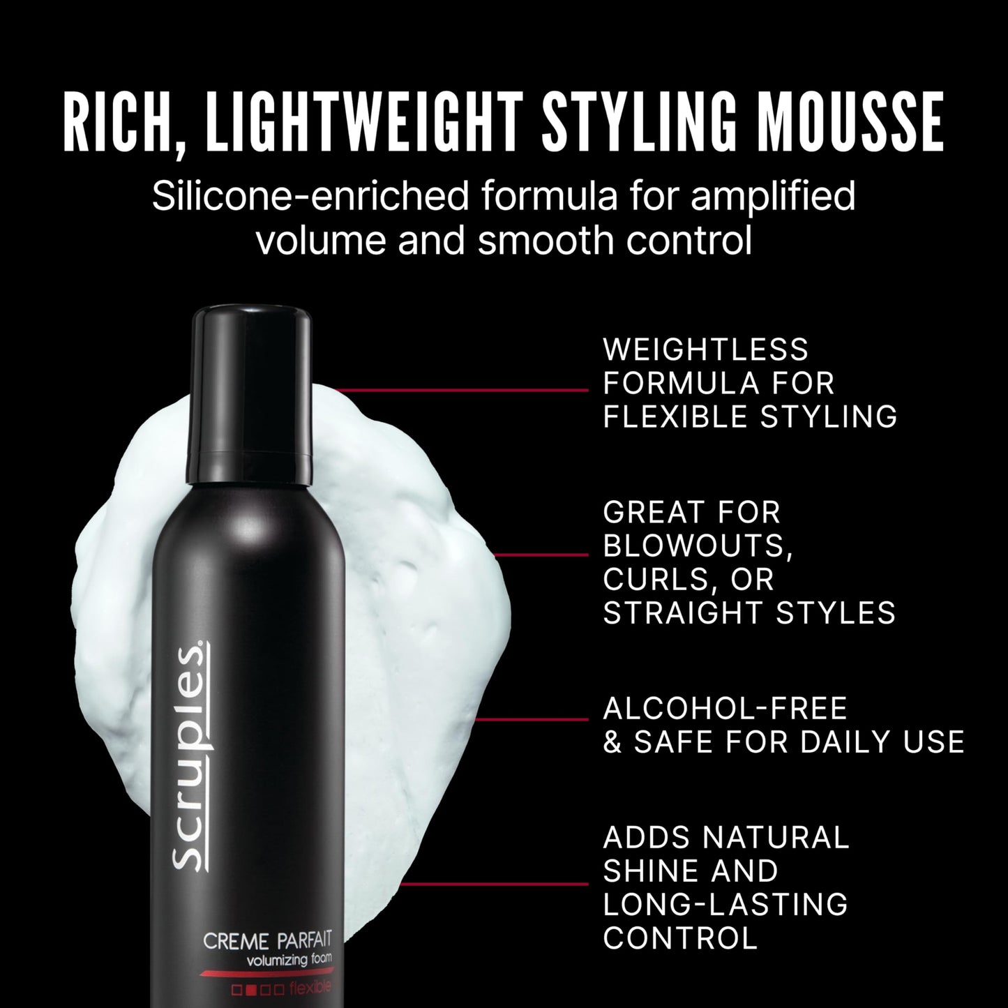 Scruples Creme Parfait Volumizing Foam - Rich & Weightless Styling Foam for Ultimate Smoothing Control, Hydration and Frizz-Free Hold - Alcohol-Free Beauty & Personal Care Scruples