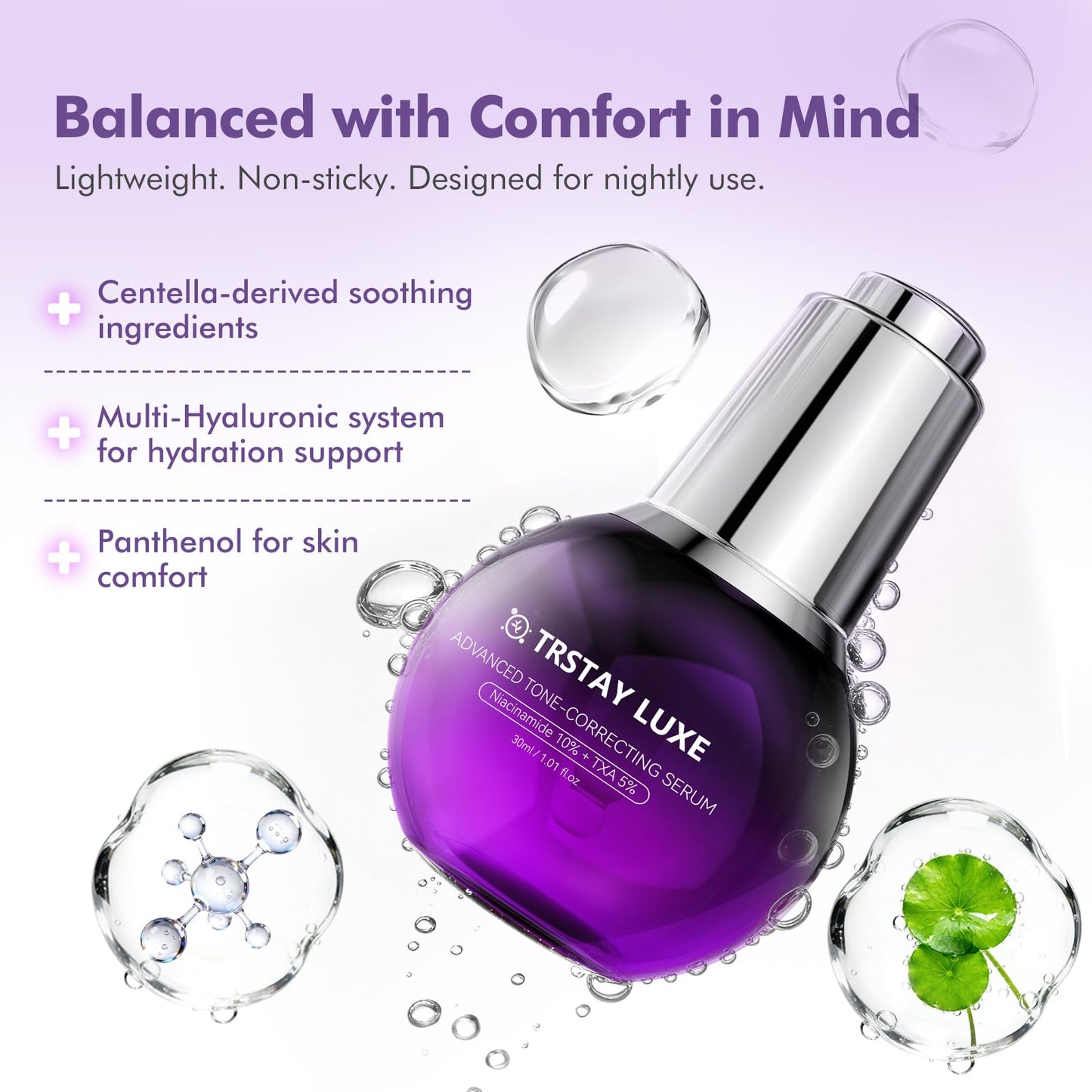 TRSTAY LUXE Night Serum for Uneven Skin Tone, Dark Spots & Post-Blemish Marks, 10% Niacinamide, 5% Tranexamic Acid, 2% Alpha-Arbutin + Ethyl Vitamin Beauty & Personal Care TRSTAY LUXE