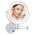 Danielle Creations 8-Inch Revolving Wall-Mounted Day/Night Lighted Vanity Makeup Mirror, 10X Magnification, Chrome Beauty & Personal Care DC DANIELLE