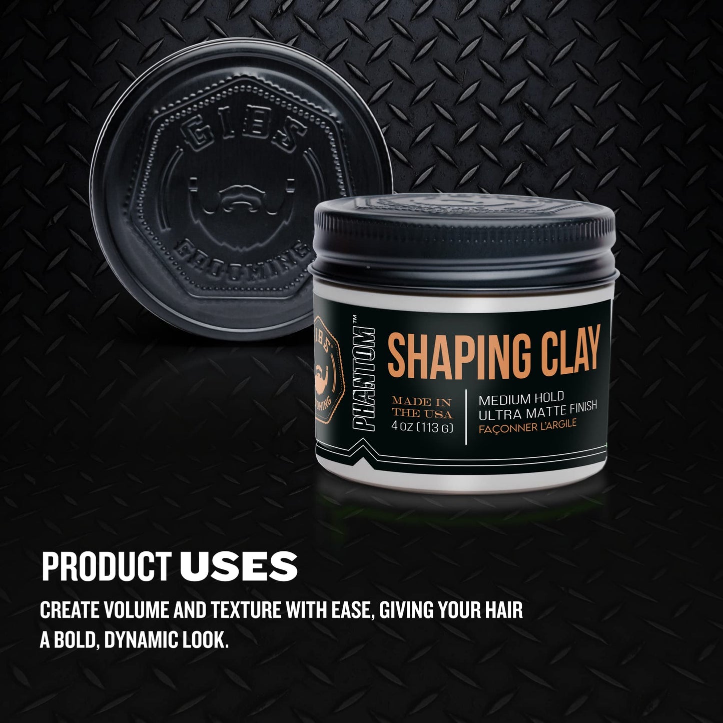 GIBS Shaping Clay, PHANTOM-Medium Hold, Ultra Matte Finish, Water Based, Great for Soft and Natural Looks 4oz Beauty & Personal Care GIBS