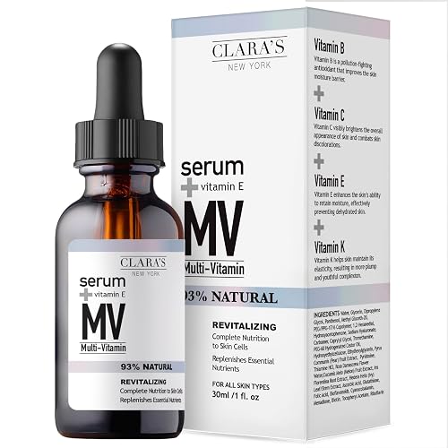Clara’s New York 95% Natural Multi Vitamin Facial Serum with Vitamin E - Hydrating & Antioxidant Face Serum for Healthy, Glowing Skin - Made in USA Beauty & Personal Care CLARA'S NEW YORK
