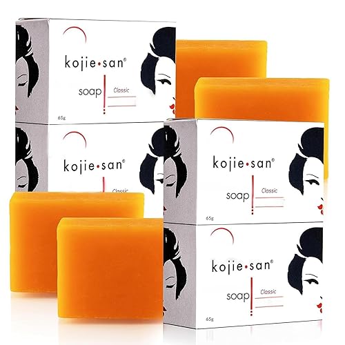 Kojie San Skin Brightening Soap - Bundle Pack - Original Kojic Acid, Dark Spot Remover Bar Soap with Coconut & Tea Tree Oil, 65g x 4 Bars Beauty & Personal Care Kojie San
