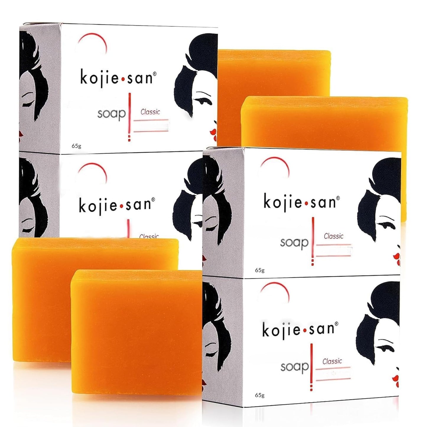 Kojie San Skin Brightening Soap - Bundle Pack - Original Kojic Acid, Dark Spot Remover Bar Soap with Coconut & Tea Tree Oil, 65g x 4 Bars Beauty & Personal Care Kojie San