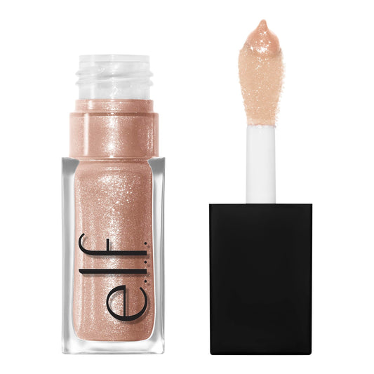 e.l.f. Glow Reviver Lip Oil, Nourishing and Hydrating with High-Shine Glimmer Finish & Sheer Wash Of Color, Minty Scent, Non-Sticky, Vegan Beauty & Personal Care e.l.f.