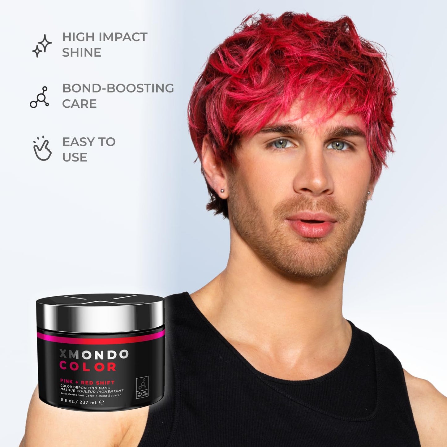 XMONDO Color Pink + Red Shade Shift Color Depositing Mask Infused with Bond Boosters & Hyaluronic Acid to Nourish, Revitalize & Repair, Vegan Formula Beauty & Personal Care XMONDO