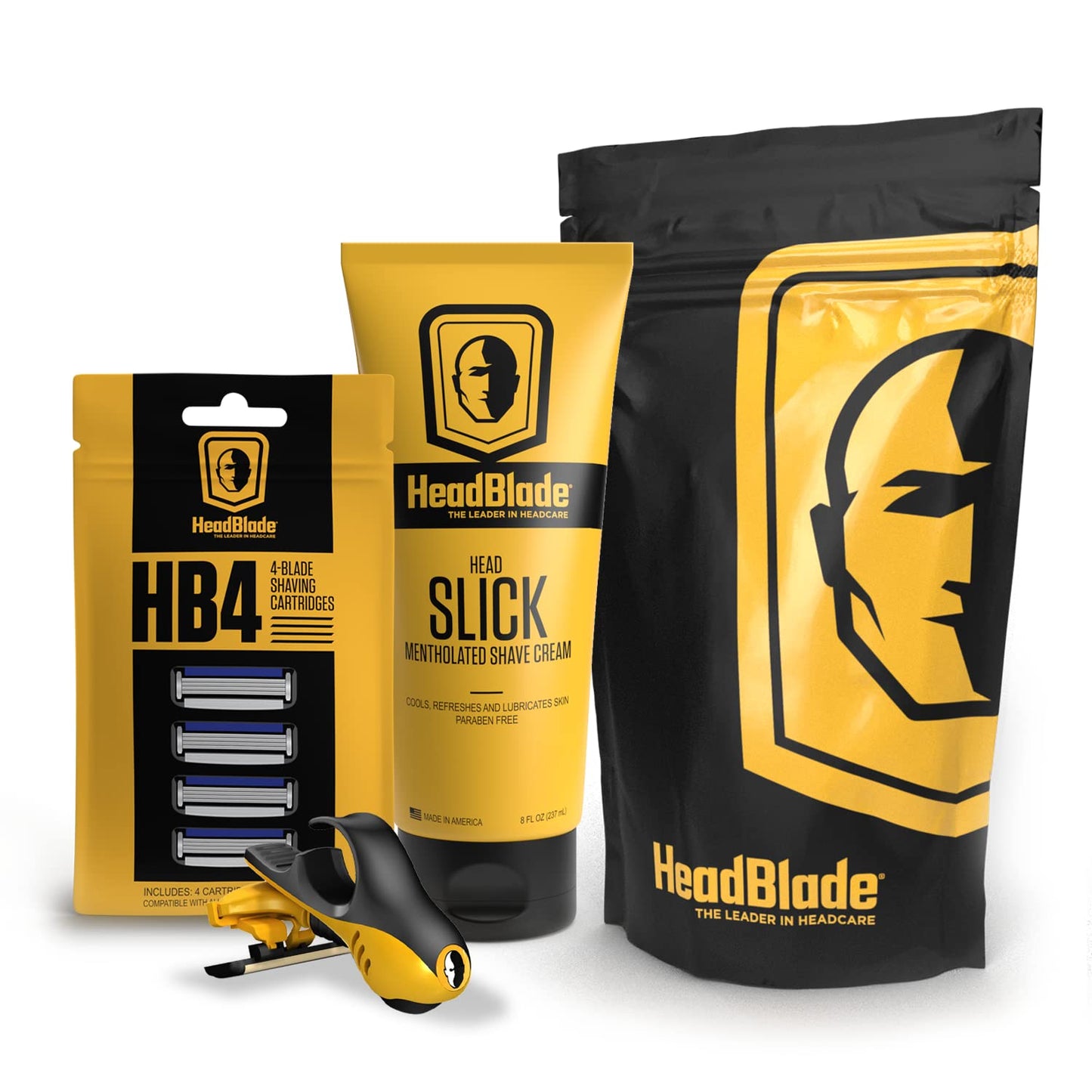 Moto Men's Head Shaving Starter Kit with HeadSlick Shaving Cream, Shaving Razor, Blade Refills (8 ounce HeadSlick) Beauty and Personal Care HeadBlade