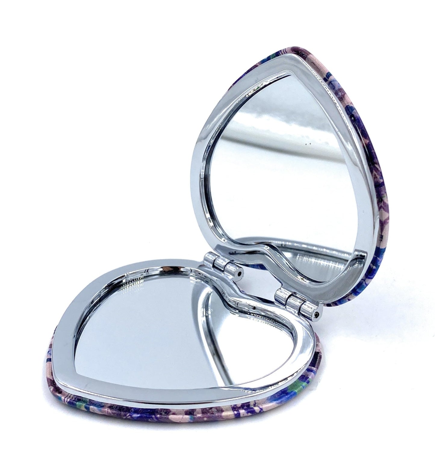 Aeisage Heart Mirror - Compact Blue Pocket Mirror, Mini Size Travel Mirror, Folding Heart Shape Mirror - Unique Gift for Her Beauty & Personal Care Aeisage