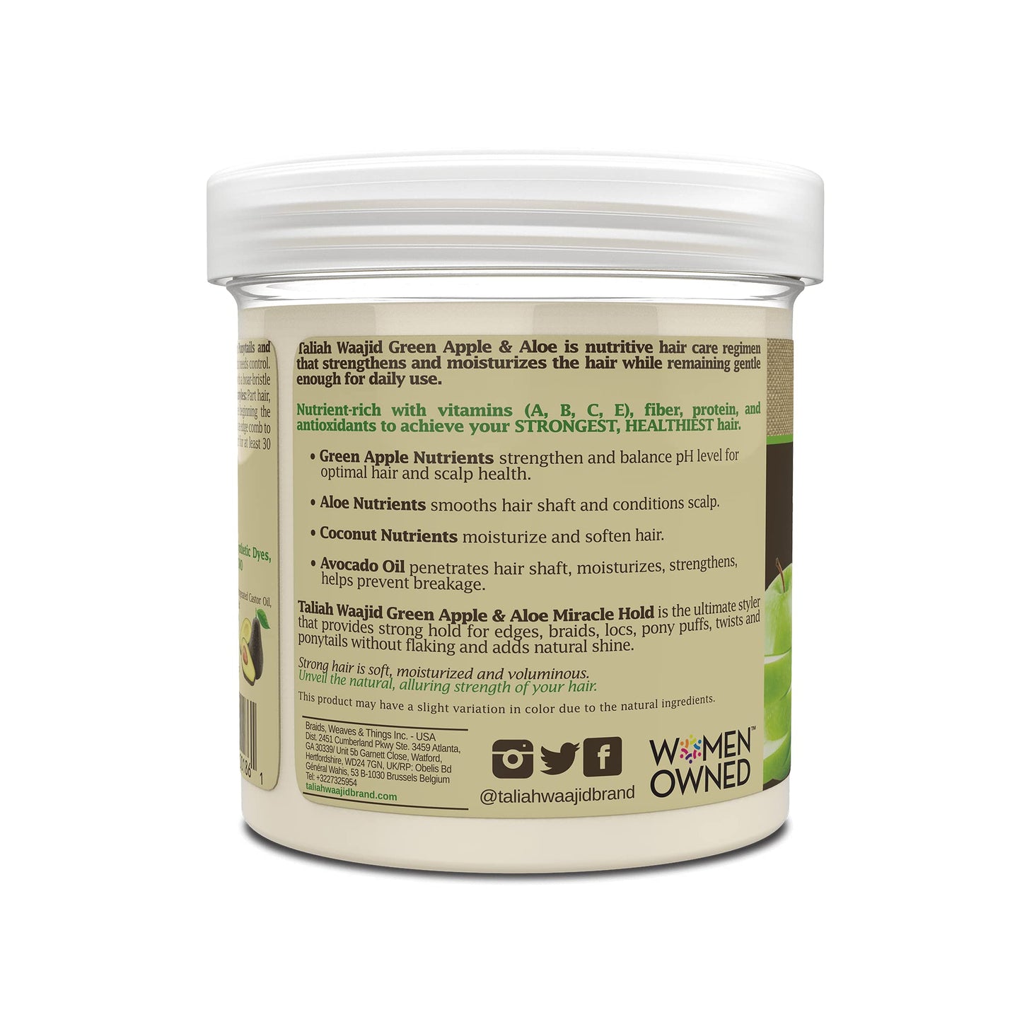 Taliah Waajid Green Apple & Aloe Nutrition Miracle Hold Gel 16oz (T028) Beauty & Personal Care Taliah Waajid black earth products