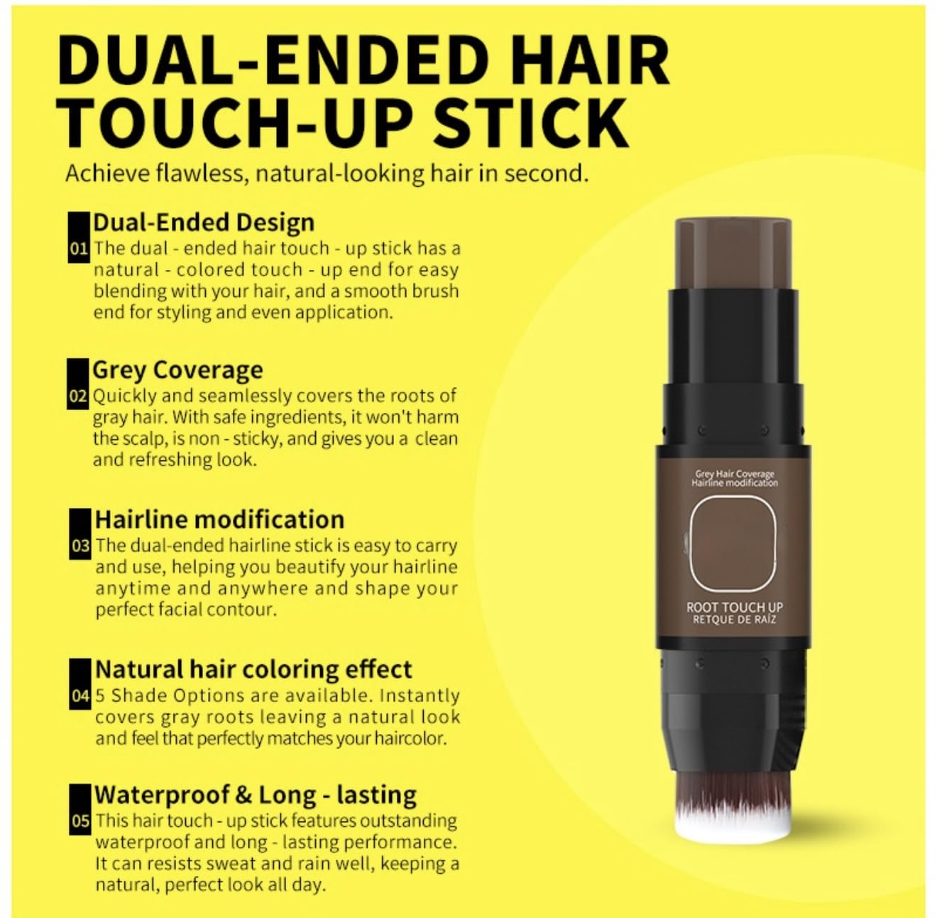 Root Touch Up Stick - Instant Gray Coverage for Women & Men, Conceals Hair Thinning Hair, Easy Application, Long-Lasting Formula, Perfect for Quick Beauty & Personal Care ABBASI & CO