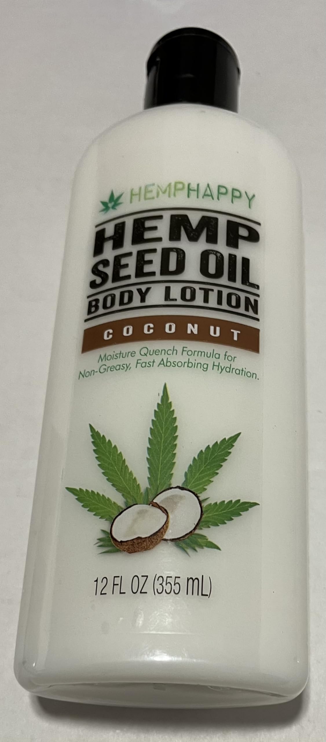 HEMPHAPPY Hemp Seed Oil Body Lotion, Coconut Scent, Moisture Quench Formula, Non-Greasy Fast Absorbing Hydration, 12 FL OZ Beauty & Personal Care HEMPHAPPY