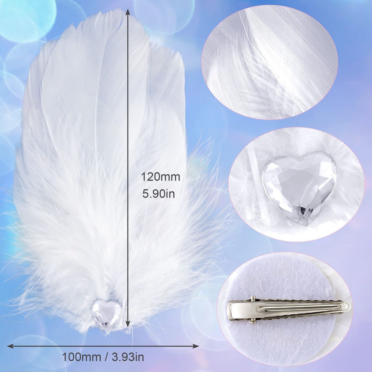 ANCIRS 4 Pack Feather Hair Clips for Women, Fly-Wing Shape Hair Barrettes Accessory Hairpins 1920s Flapper Headpiece Hair Piece for Swan Lake Cosplay Beauty & Personal Care ANCIRS