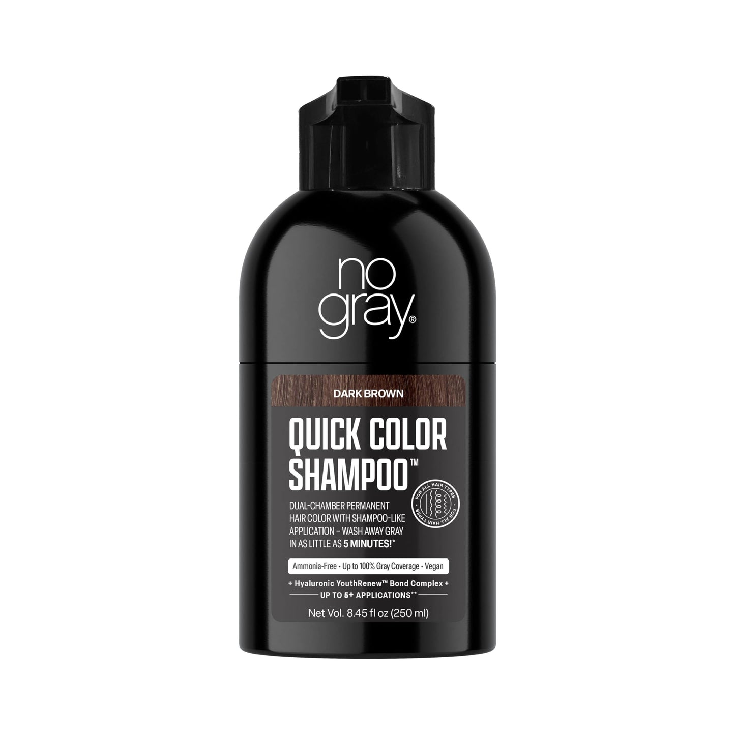 No Gray Quick Permanent Hair Color Shampoo, Dark Brown, 8.45 oz Beauty & Personal Care No Gray