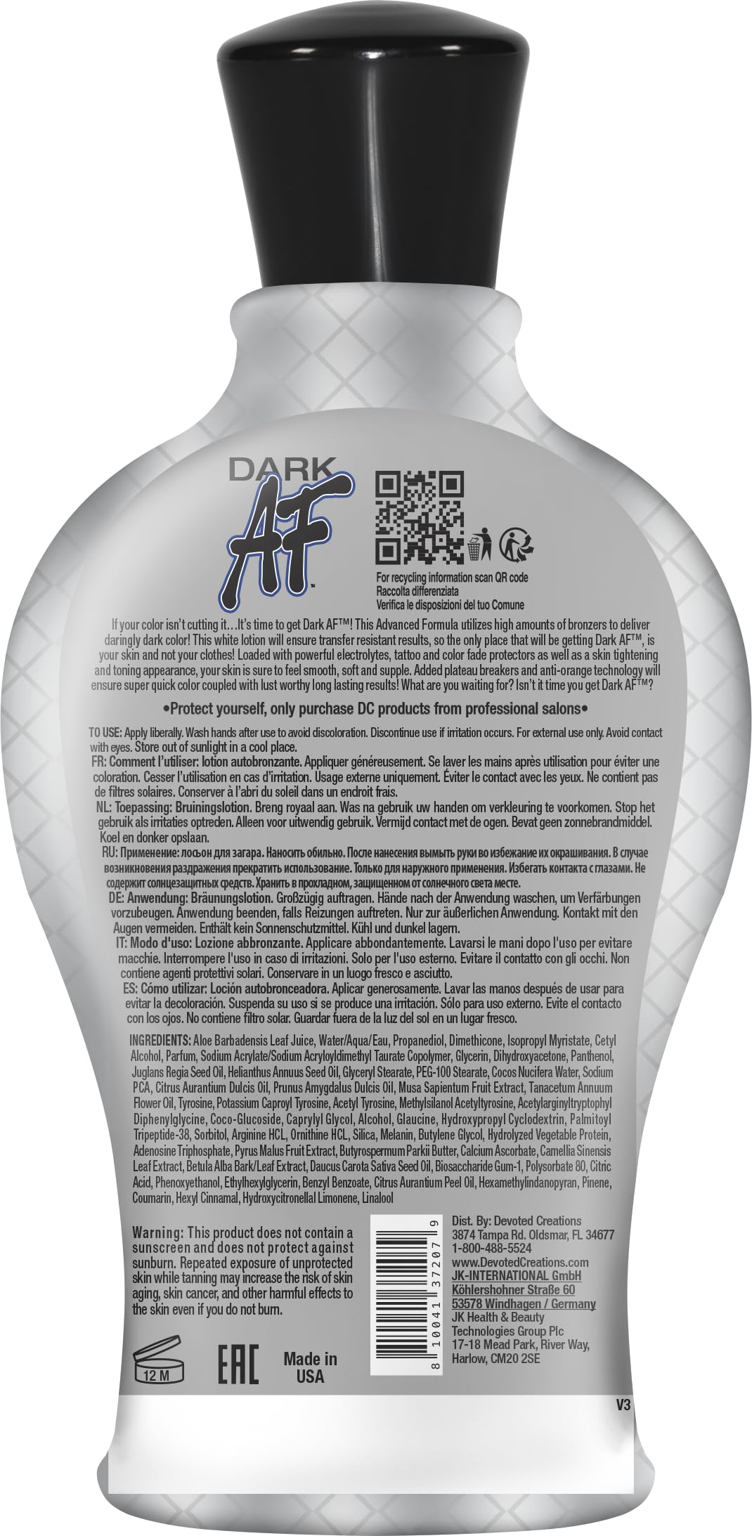Devoted Creations Dark AF - Dark Tanning 12.25 oz. Beauty & Personal Care Devoted Creations