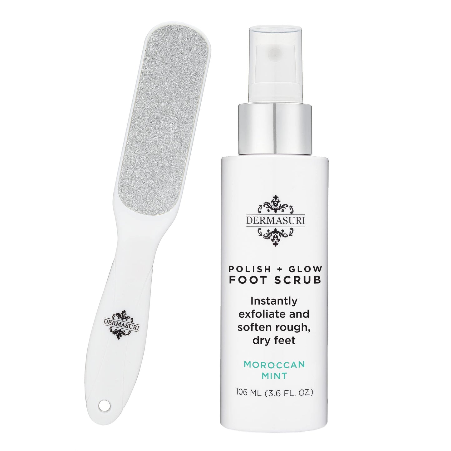 Dermasuri - Callus Remover Foot Scrub - Exfoliating Feet Spray-on Formula and Reusable Deluxe Sole File - Dead Skin Remover, Callus Rasp Scrubber Beauty & Personal Care Dermasuri