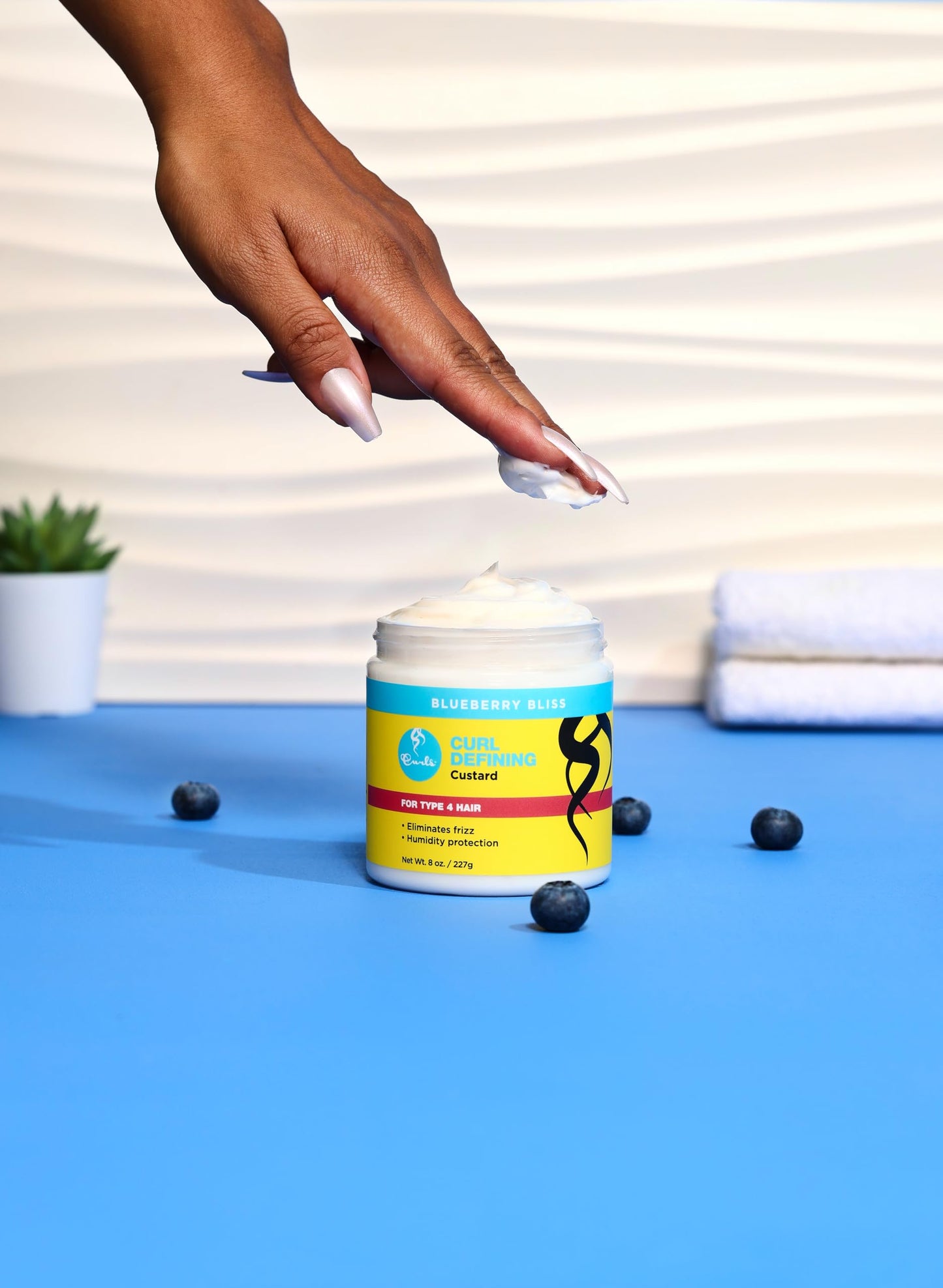 Curls Blueberry Bliss Defining Custard - 8 oz, Cream for Frizz Control & Humidity Protection, Enriched with Aloe Leaf Extract, Coconut Oil, Shea Beauty & Personal Care Curls