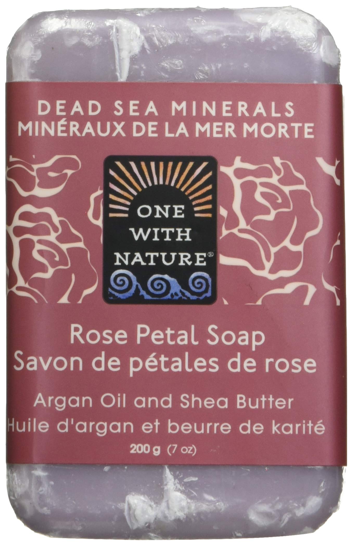 One With Nature Rose Petal Dead Sea Mineral Soap, 7 Ounce Bars (Pack of 6) Beauty & Personal Care One With Nature