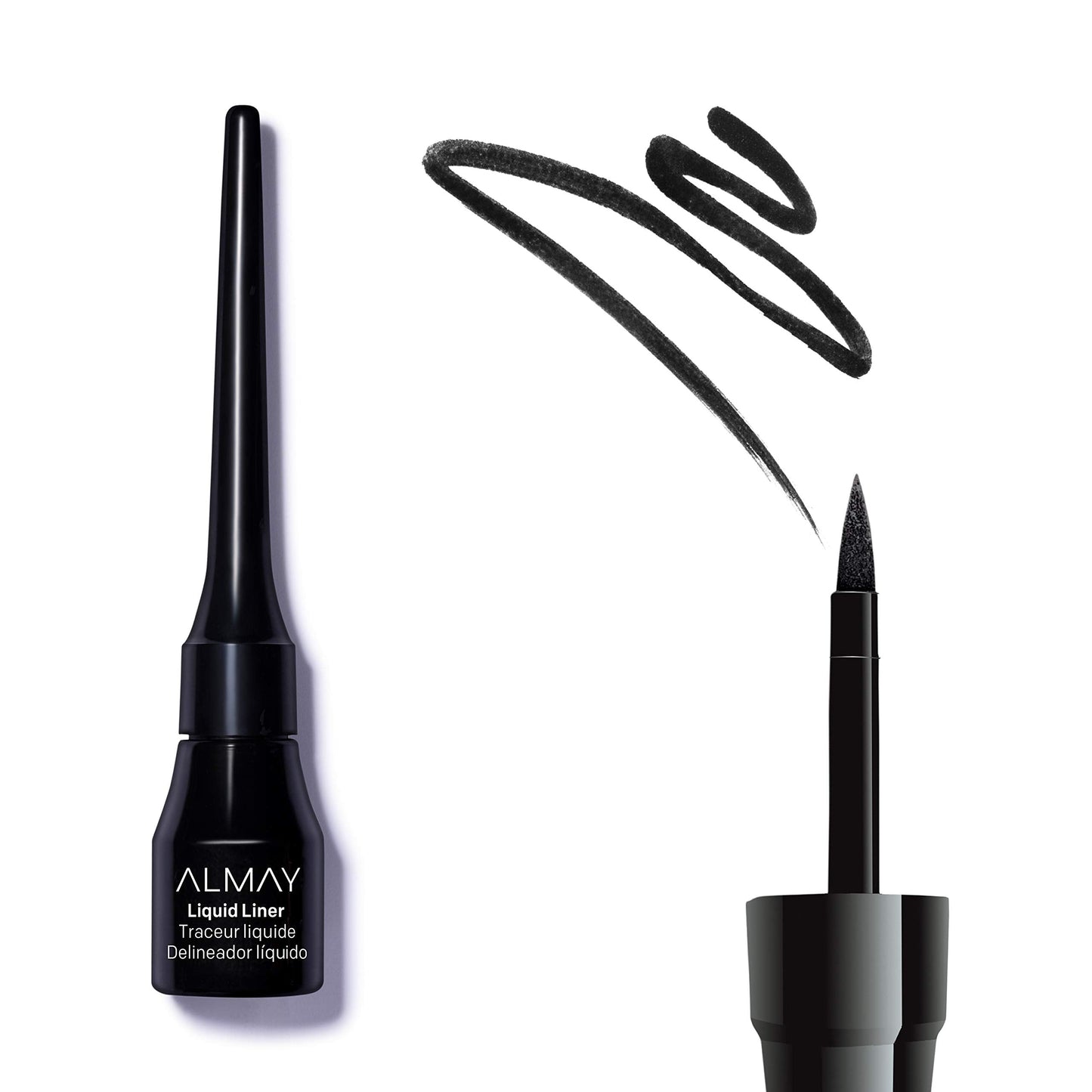 Almay Liquid Eyeliner, Waterproof, Fade-Proof Eye Makeup, Easy-to-Apply Liner Brush, Stocking Stuffer for Women, 221 Black, 0.1 Oz Beauty & Personal Care Almay
