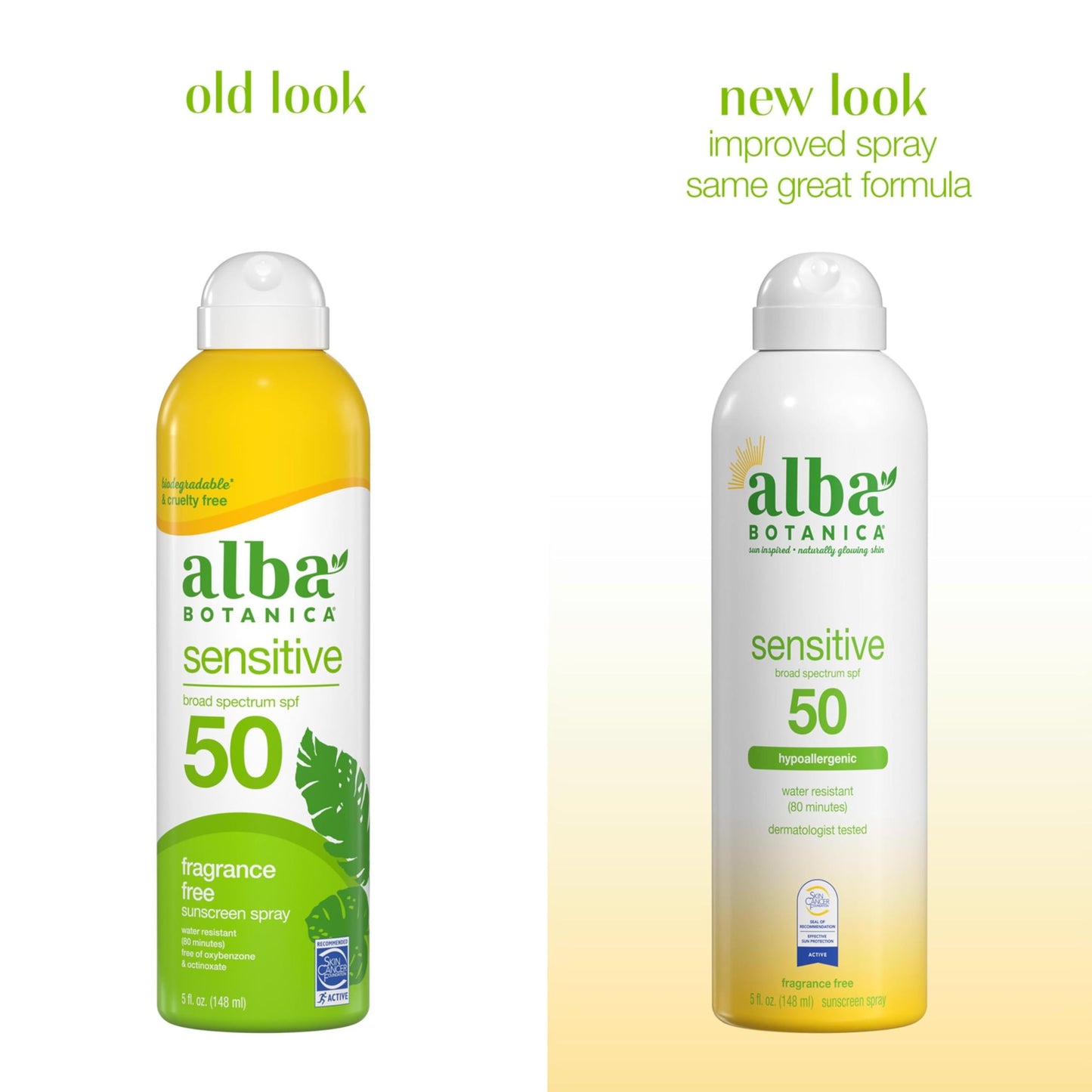 Alba Botanica Sensitive Sunscreen Spray for Face and Body, Fragrance-Free, Broad Spectrum SPF 50, Water Resistant, 5 fl. oz. Bottle Beauty & Personal Care Alba Botanica