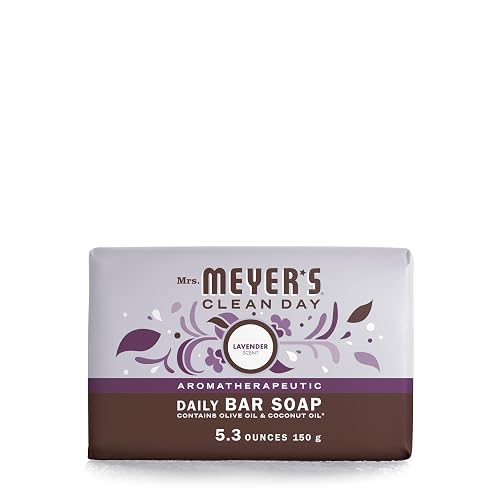 MRS. MEYER'S CLEAN DAY Bar Soap, Use as Body Wash or Hand Soap, Made with Essential Oils, Lavender, 5.3 oz, 1 Bar Beauty & Personal Care Mrs. MEYER'S