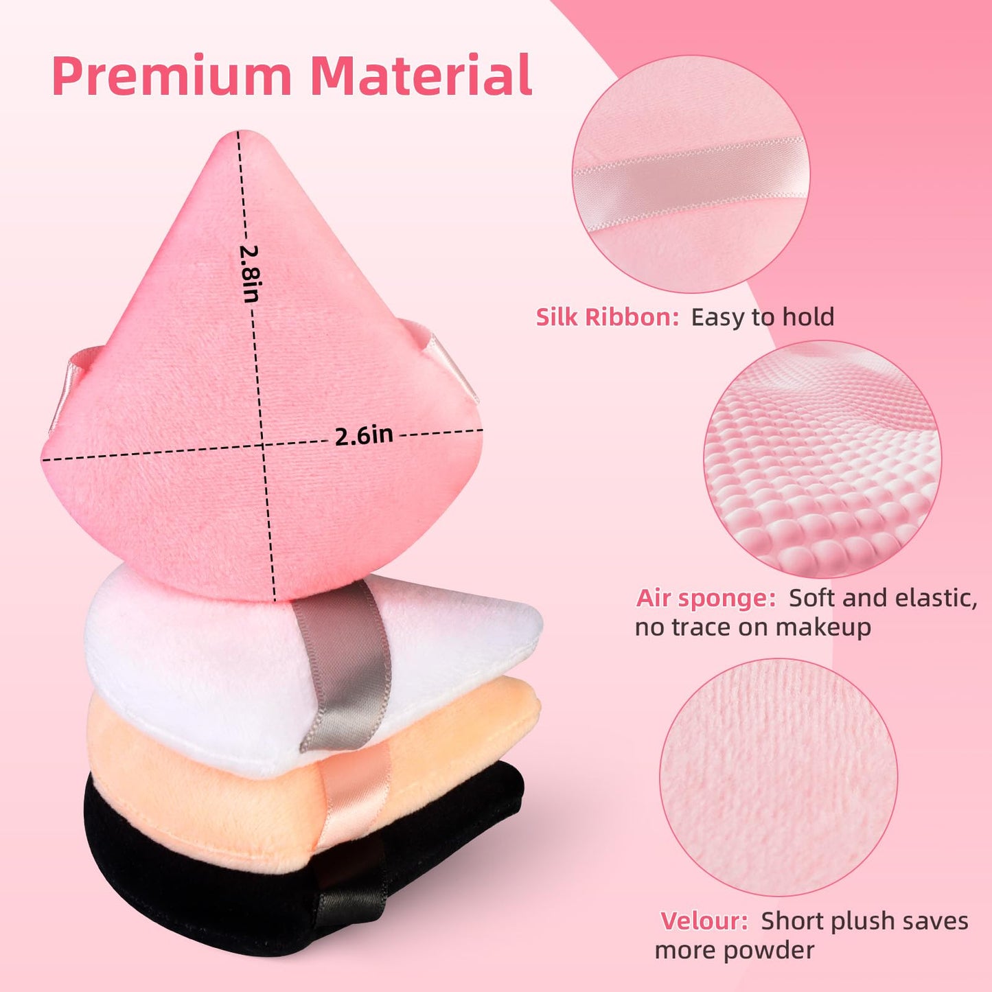 8 Pcs Triangle Powder Puff Face with Case, Cotton Soft Triangle Makeup Puff Velour Cosmetic Foundation Blender Sponge Beauty Makeup Tools for Both Dry Beauty & Personal Care MMQ