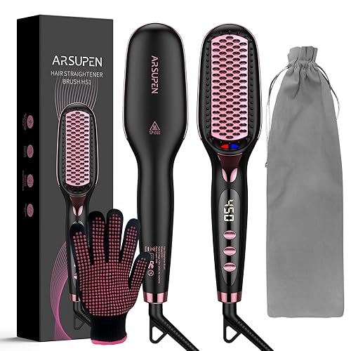 Hair Straightener Brush, Brush Straightener for Women with Anti-Scald & Auto Temperature Lock and Auto-Off, MCH Ceramic Heating Beauty & Personal Care KIMORE
