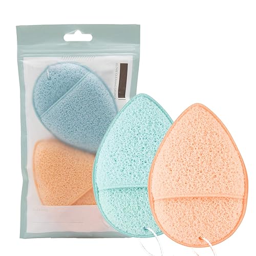 DAGEDA 2 PCS Konjac Facial Sponge, Deep Pore Cleansing and Exfoliating Blackheads, Daily Facial Cleansing, Makeup Remover, Glove Bath Sponge, Suitable Beauty & Personal Care DAGEDA