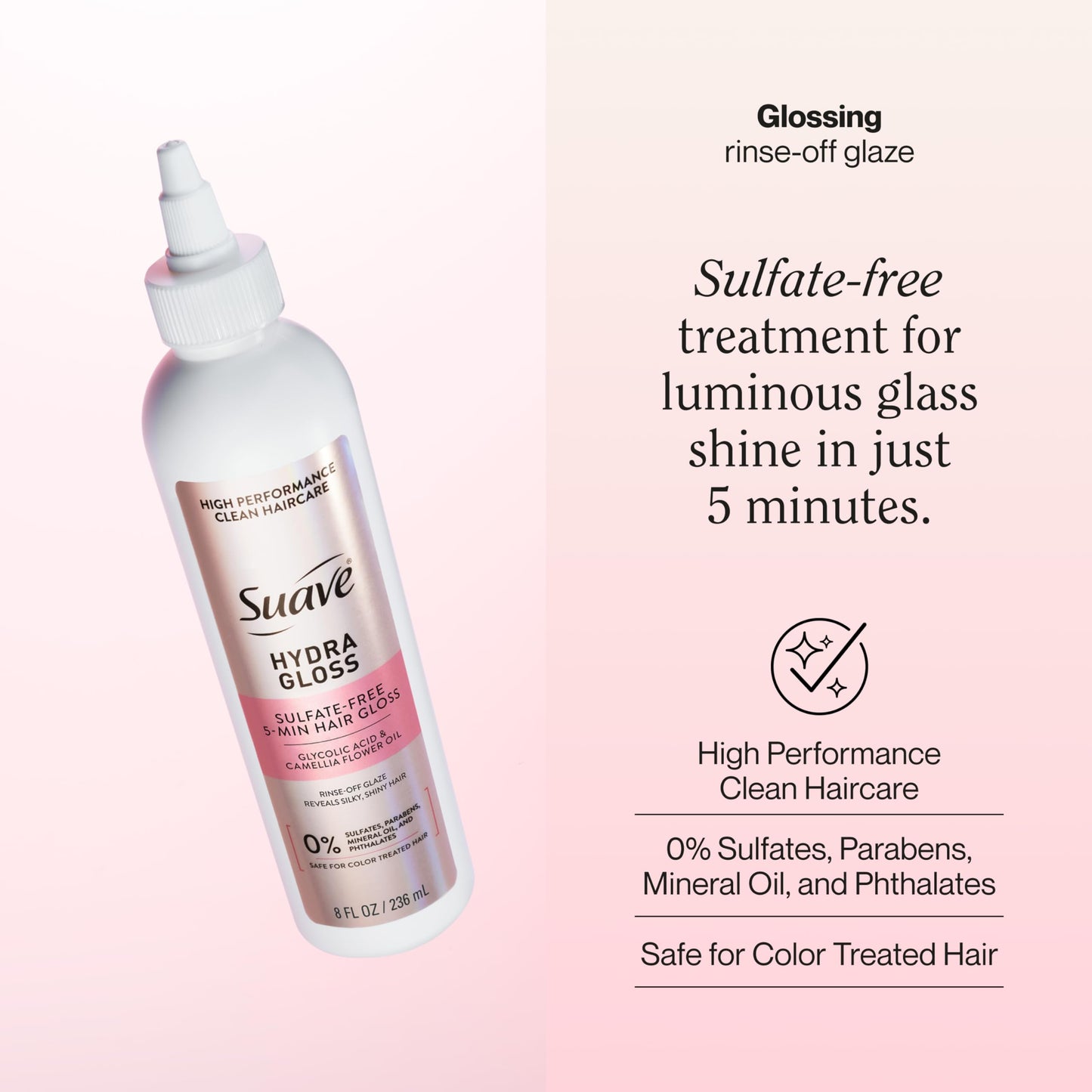 Suave Hydra Glossing Glazing Treatment for luminous glass shine in just 5 minutes, Sulfate-free, 8 oz Beauty & Personal Care Suave